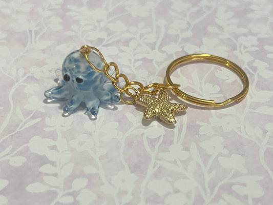 Gold octopus keychain